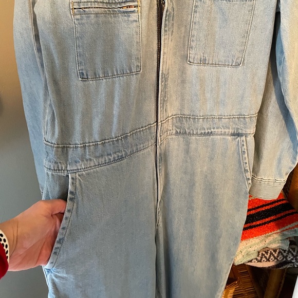 LEE Womens Vintage Modern Union Alls Denim Coveralls Jumpsuit Light Wash Medium - Picture 10 of 13